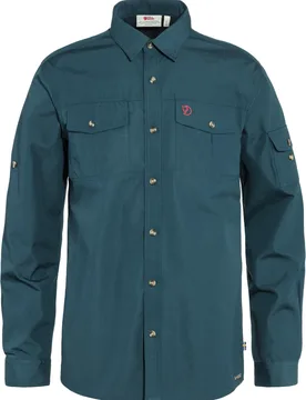 Chemise robuste et respirante - Singi Trekking Shirt LS M Mountain Blue - Taille S - Bleu - Fjall Raven - FashionsVida