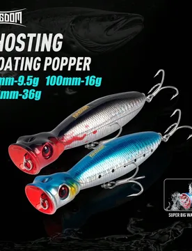 Señuelos de pesca TopWater Popper de Kingdom de 80mm, 100mm, 130mm, 1 pieza, 2 piezas, 3 piezas, 5 piezas, cebos artificiales duros flotantes Wobbler - Shein - FashionsVida