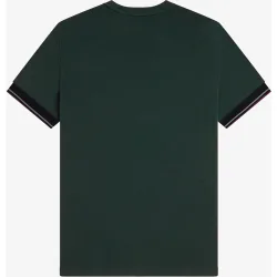 Camiseta de hombre de manga corta con ribete de dos franjas