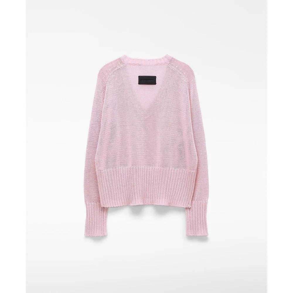 Jersey de mujer corto de punto con cuello pico - Adolfo Dominguez - FashionsVida