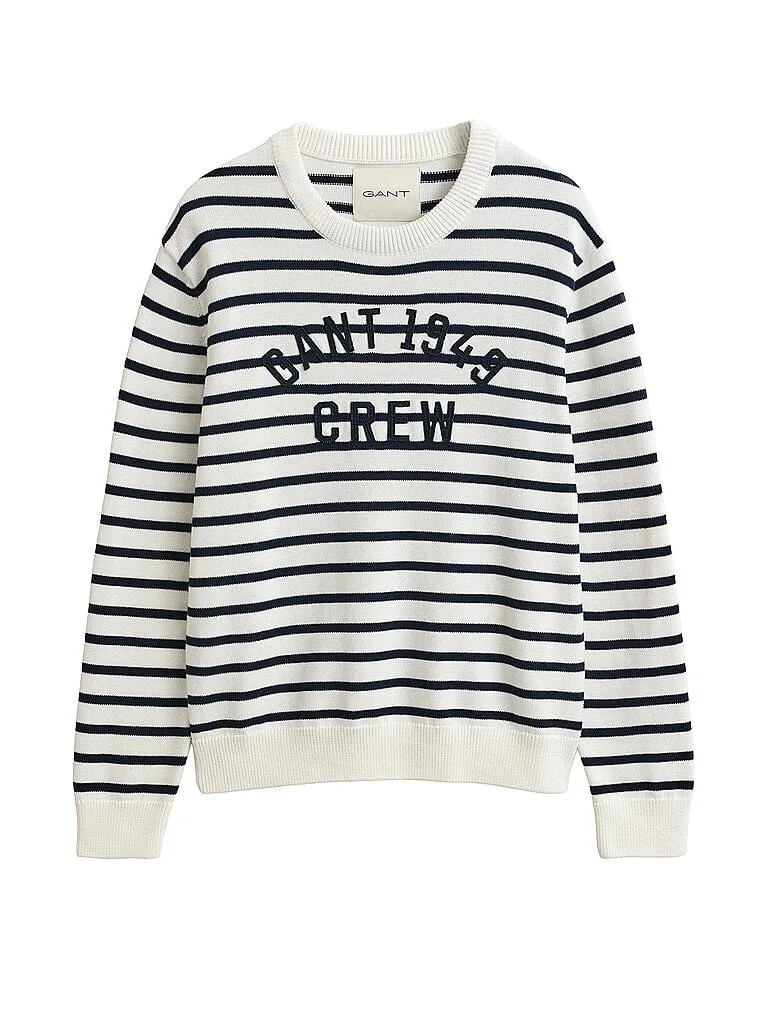 Pullover BRETON STRIPED GRAPHIC creme M herren - Gant - FashionsVida