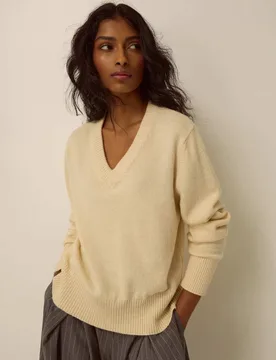 Monsoon V-Neck Jumper Yellow female - Monsoon - FashionsVida