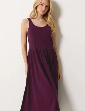 Sleeveless Midi Dress - Purple - Size: 16 - M&Co - FashionsVida
