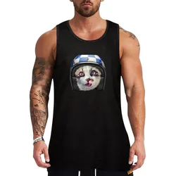 Biker Cat Tank Top Essential Sleeveless Shirt Solid Basic Tank Top