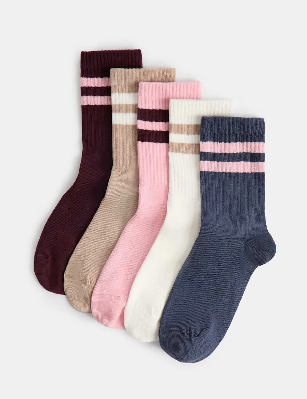 Pack Cotton Rich Sports Socks (6 Small-7 Large) Multi female - M&S - FashionsVida