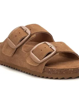 Sandalias planas de mujer de piel - Refresh - FashionsVida