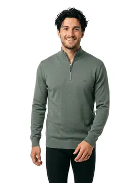 Maglione Con Mezza Zip Essentials Lily Pad Green Marl 2XL