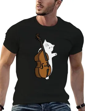 Cute Cat Double Bass Player For Double Bass Player And Classical Musician As A Double Bass T-Shirt t shirt man designer T-Shirt - Aliexpress - FashionsVida