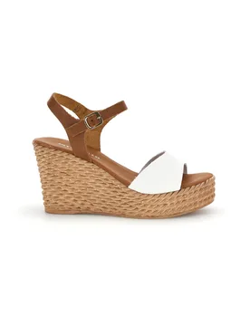 Sandali bianchi in pelle con zeppa 5621504 37 - Pittarello - FashionsVida