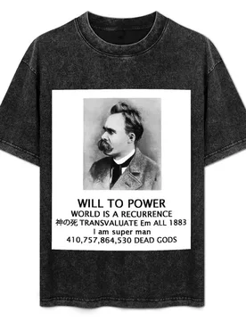 Nietzsche WILL TO POWER poster T-Shirt Urban Casual Loose Fit Tee - Aliexpress - FashionsVida