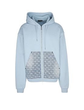Sudadera con cremallera azul claro S