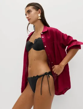 Wired Sculpt Scallop Bikini Top (A-E) Black female - M&S - FashionsVida