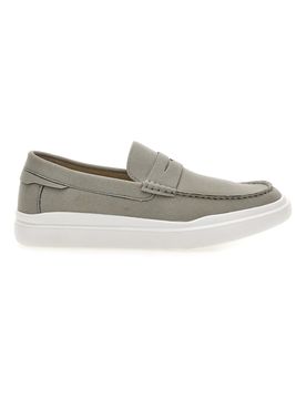 Mocassini grigi slip on con suola bianca C53086 40