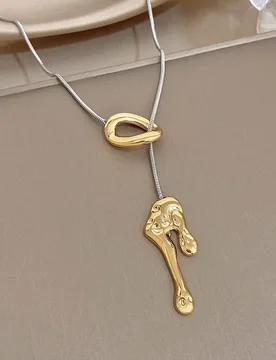 Freetry Minimalist O-shaped Buckle Irregular Drip Stainless Steel Necklace for Women Waterproof Sweater Chain Party Jewelry Gift - Aliexpress - FashionsVida