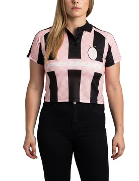 Football Logo Polo Tee Black XS Damen - pequs - FashionsVida