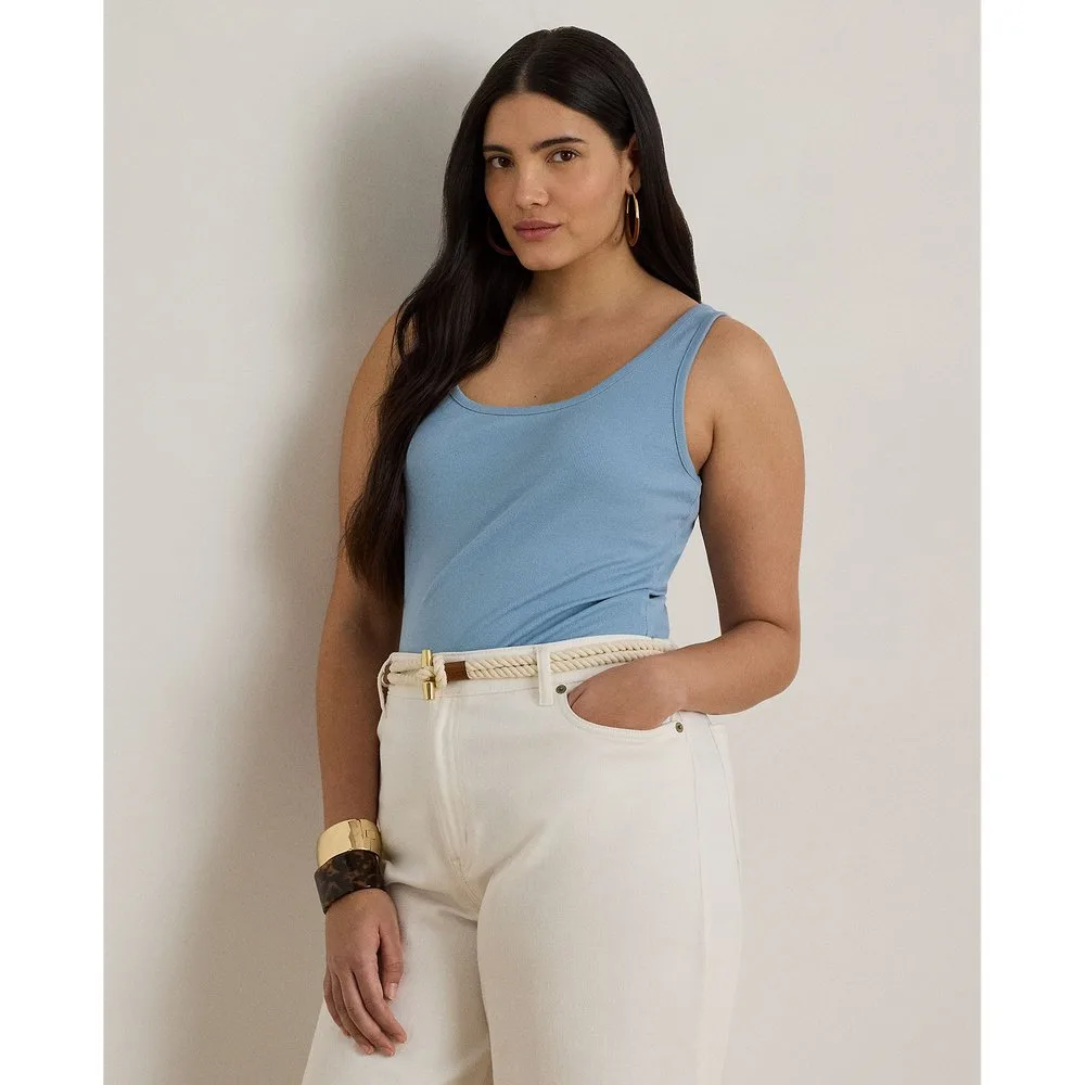 Camiseta de mujer talla grande sin mangas - Lauren Ralph Lauren Woman - FashionsVida