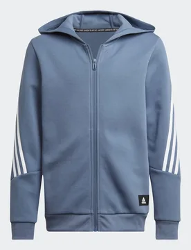 Felpa con cappuccio Future Icons 3-Stripes Full-Zip 4-5A Wonder Steel / White - Adidas - FashionsVida