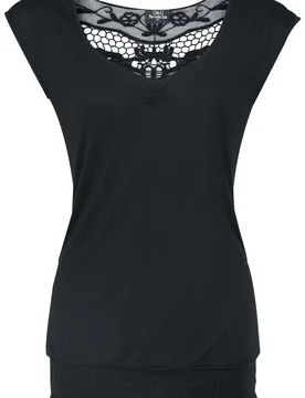 Gothic T-Shirt - Backlace - S bis 4XL - für Damen - Größe 4XL - schwarz - Frauen - female - Gothicana by EMP - FashionsVida