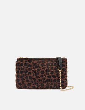 Leopardina borsa da festa piccola con stampa animalier ED