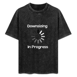 Downsizing In Progress Bar Weight Loss Funny Get Fit T-Shirt Abstract Pattern Print Top