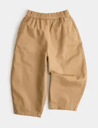Woven Cotton Rich Barrel Leg Trousers (2-8 Yrs) Camel female