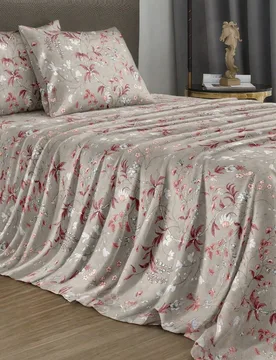 Juego de ropa de cama con estampado floral de jardín de 4 piezas, incluye 1 sábana ajustable, 1 sábana plana y 2 fundas de almohada (sin rellenos d - Shein - FashionsVida