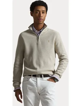 Jersey de hombre de algodón con media cremallera - Polo Ralph Lauren - FashionsVida