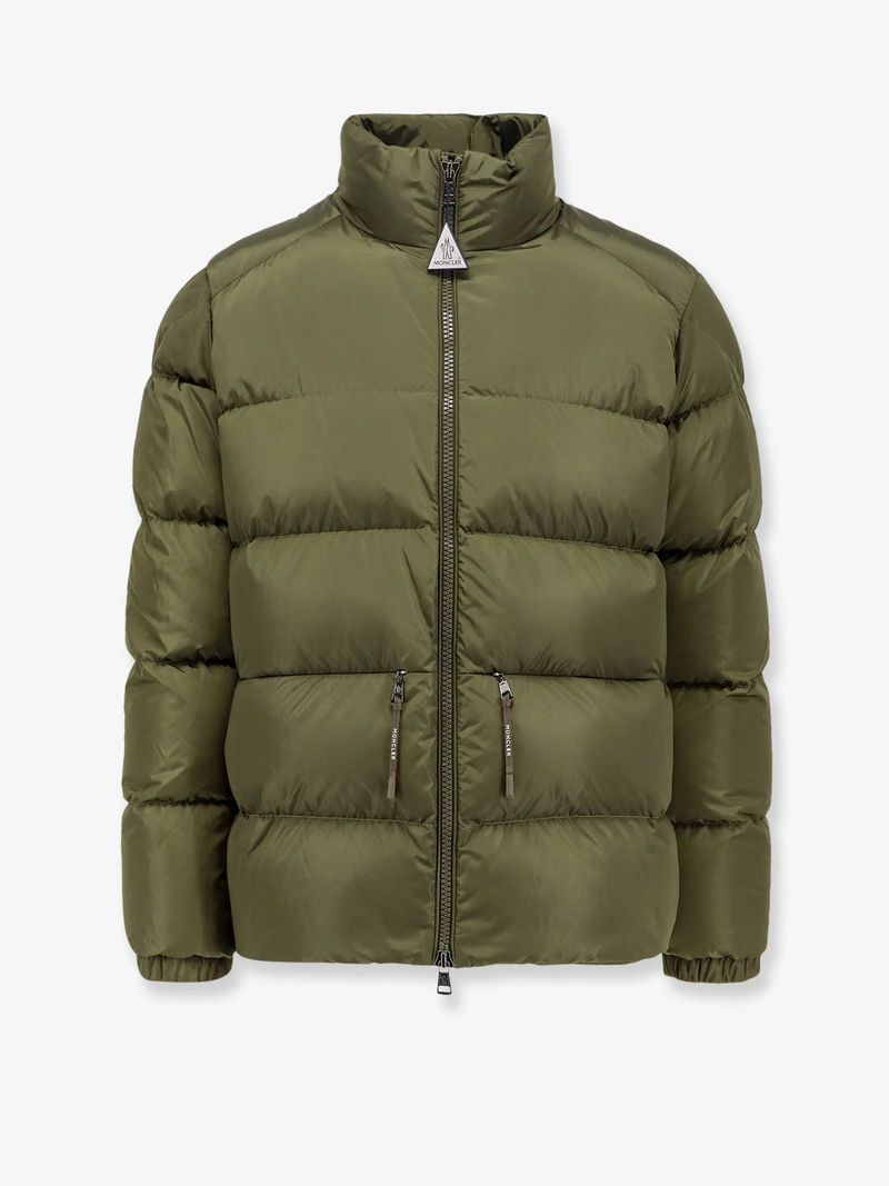 Down Jacket with Zip Closure and Drawstring Hem