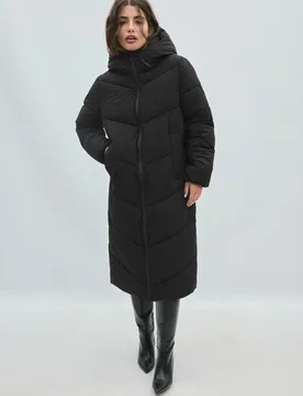 Einfacher Steppmantel Schwarz L - Stradivarius - FashionsVida