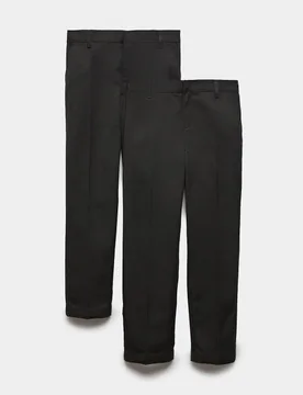 Pack Boys' Slim Leg School Trousers (2-18 Yrs) Charcoal male - M&S - FashionsVida
