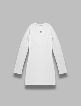 Moon logo ribbed jersey ls mini dress