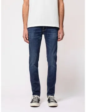 Mens Dark Steel Tight Terry Jean - Male - ["Blue","Navy"] - W38 L32 - Nudie Jeans - FashionsVida