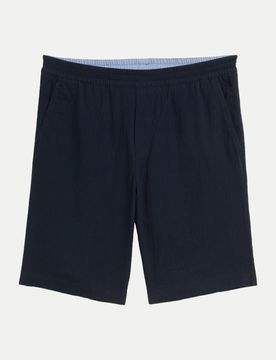 Regular-Fit Shorts in Seersucker-Qualität Blau XL