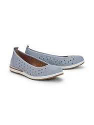 Hirschleder-Ballerina Sommerleicht - Hellblau - female - Size: 42