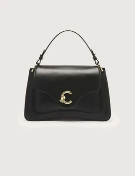 Borsa C-ME Medium a mano nera in pelle liscia con manici removibili - Coccinelle - FashionsVida