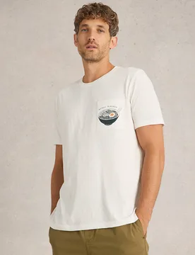 Ramen Graphic Tee - White Print - White stuff - FashionsVida