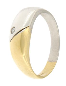 Anello Uomo Oro Giallo Bianco GL101278