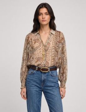 Para mujer. 1H26CLEO Camisa Cleo (34), Casual, Viscosa, Manga larga