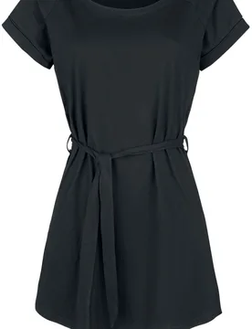 Kurzes Kleid - Jersey Kleid mit Bindegürtel - S bis 5XL - für Damen - Größe XL - schwarz - Frauen - female - ForPlay - FashionsVida