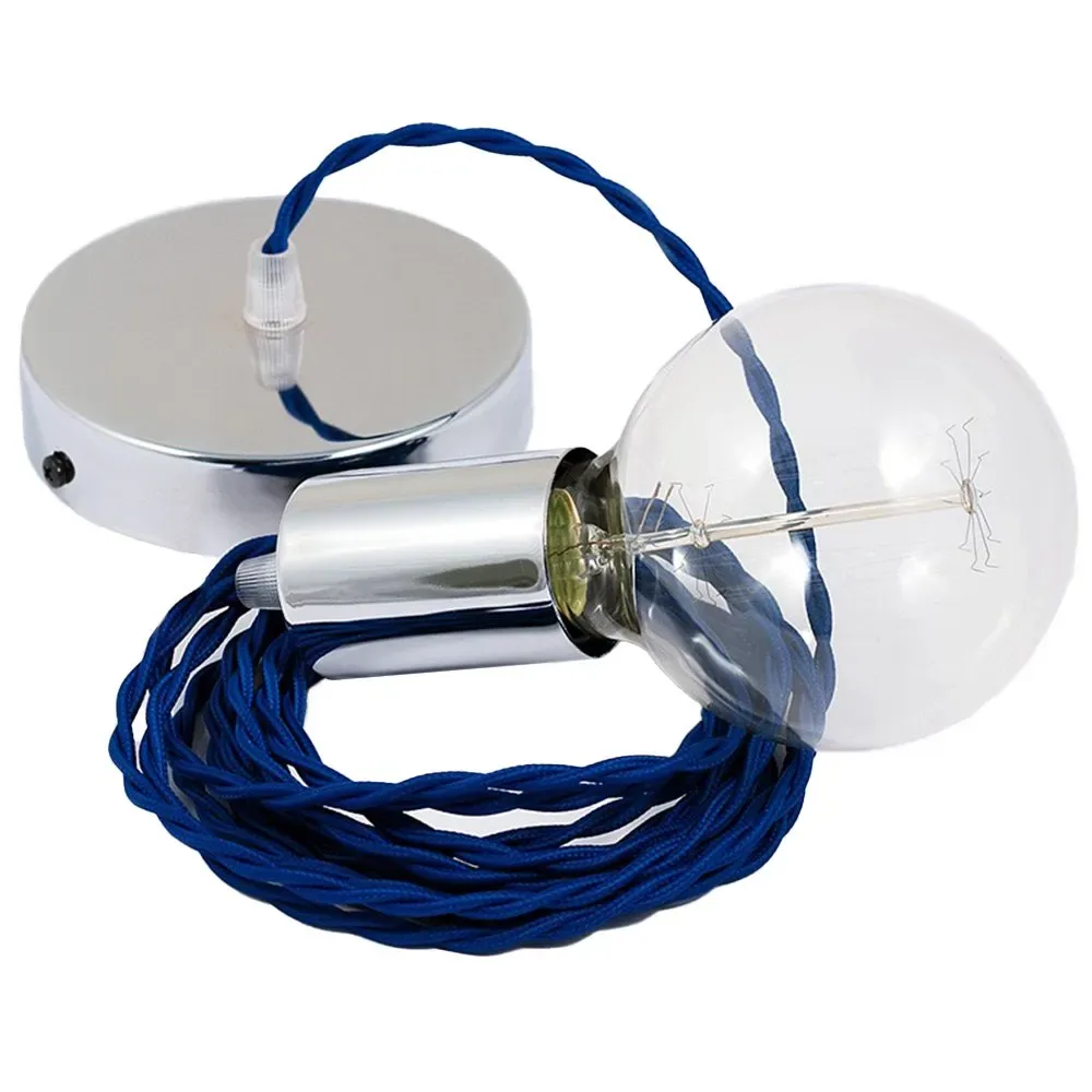 Cables Suspension Luminaire Tm12 2 M Blue / Chrome Plated One Size - Creative - FashionsVida