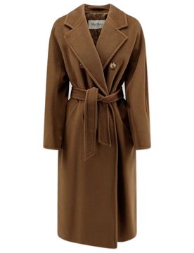 Oversized Wool-Cashmere Beaver Coat with Roll-Back Kimono Sleeves and Horn Buttons