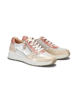 Hallux-Sneaker Reißverschluss - Beige glänzend - female - Size: 36 - Fidelio - FashionsVida