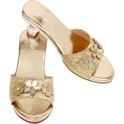 Sandalias tacón Ellina, dorado metálico t. 30-31