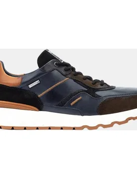Zapatillas de hombre de piel con plantilla Memory Foam y suela extraligera - Pikolinos - FashionsVida