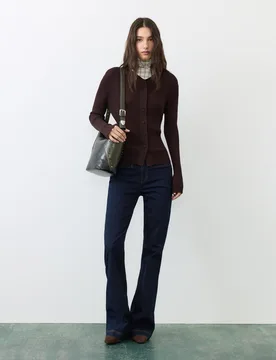 Jeans flare de mujer 2 botones - Tintoretto - FashionsVida