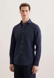 Slim Casual Hemd Uni Blau 43