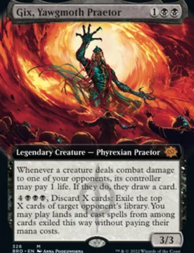 Gix, Yawgmoth Praetor (Extended Art foil) The Brothers' War - Magic: The Gathering - FashionsVida