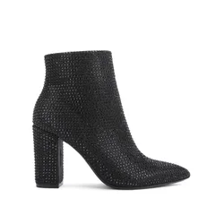 Womens Shone Ankle Boots - Black Fabric - Size Uk 3