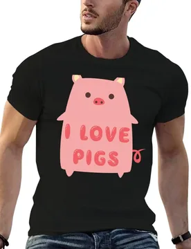 I Love Pigs Cute T Shirt T-Shirt man t shirt designer t shirt man cotton black cotton t-shirt plain for man package T-shirt - Aliexpress - FashionsVida