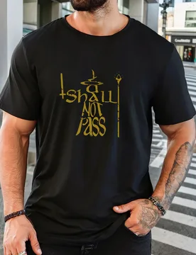 Men's 100% Cotton Printed T-Shirt I shall not pass Pattern Summer Casual Oversized Round Neck Short Sleeve Comfortable Daily Tee - Aliexpress - FashionsVida